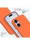 Apple iPhone 17 Case Inside Velvet Screen and Camera Raised Launch Silicone Cover Orange - 2