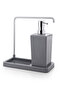 Luna Stainless Aluminum Kitchen Liquid Soap Dispenser with Cloth Hanger - Gray - 2