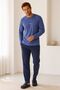 Cotton Long Sleeve Men's Pajama Set - 4