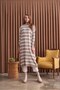 Basic Striped Knitwear Mink Loose Fit - 3