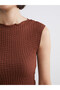 Original Oval Collar Textured Blouse - 7