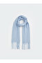 Alita City Lcw Accessories Blue Knitwear Plain Women's Scarf with a Difference