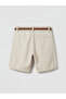Trendlucky Boys' Regular Fit Gabardine Shorts with Belt in Contrast Color - 3