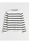 Two Mt Shop Quality Lcw Modest Black Knitwear Striped Women's Cardigan - 6