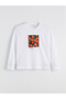 Lcw Vision White Printed Oversize 100% Cotton Women's T-Shirt - 5