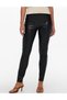 Pantaloni imitatie de piele, Negru - 2
