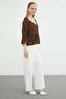 Textured V-Neck Casual Blouse - 3