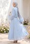 Baby Blue Dress with Buckle Bolero - 3