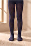 Girl's patterned tights school socks navy blue - 2