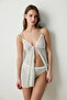 Front Opening Ekru Babydoll