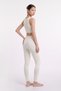 Women's Cream Seamless Corded Sports Tights Crop Set - 6