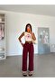 Leather Belted Tracksuit - Burgundy