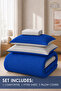 Stripe Reversible  Comforter Set- Ultra Soft  Microfiber Fabric, Soft Siliconized Fiber Filling - 3