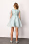 Mint Bow Detailed Sequin Girls' Dress - Wendy - 4