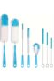 YELLOW 8 Boxed Wine Bottle Cleaning Brush Set - Long Handled Black Bottle Cleaner for Cleaning Narro - 5