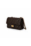 Bitter Brown Quilted Knitted Chain Women's Hand and Shoulder Bag - 2
