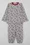 Baby Girl Pajama Set Cute Queen Patterned Strawberry 9 Months-3 Years, Light Gray Melange - 2
