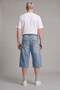 100% Cotton Super Baggy Fit Blue Bermuda Jean Shorts I3952Ax26Hs - 5