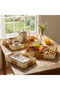 Interlocking Set of 3 Rectangular Plastic Rattan Trays – Multi-Purpose Set with Dual Color Wicker Look - 2