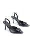 Aurelia Flexible Non-Slip Sole Black Patent Leather (8 cm) Black Matte V Buckle Detailed Women's Heeled Shoes - 5