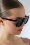 Women's uv400 oversize cat eyes brown sunglasses 23026 c3 - 4