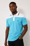 100% Cotton Men's Polo Collar T-shirt, Colorful Striped Short Sleeve Split Model, Mountain Logo Design - 2