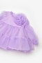 Lilac Polka Dot Girl's Dress with Rose Accessories - Belinda - 3