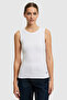 Women's White Crew Neck Basic T-Shirt 50323534-Vr013 - 3