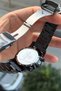 Chronograph Men's Wristwatch 3 Atm Waterproof Black Color Steel Band Wlg57 - 2