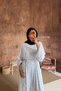 Striped Cotton Hijab Dress Women's Summer Oversize Comfortable Fit Belted Long Dress