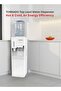 Water Dispenser with Cup Holder Top Loading with Bottom Cabinet Hot & Cold 2 Taps white