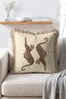 Double Leopard Patterned Cream Cushion Cover - Cream Fringed Pillowcase - 3