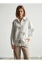 Women's Sequin Embroidered Woven Voile Fabric Shirt 3240
