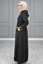 Jade Trench Jeans Bondit Fabric Women's Black Hooded Trench with Leopard Pattern Lining and Waist Tie - 2