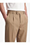 Regular Fit Pocketed Viscose Blended Pleated Fabric Trousers - 5