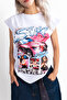 Pink Drift S2000 Graphic Printed White Zero Sleeve Tshirt - 3