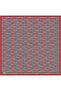 Twill Silk Patterned Scarf 4302D Geometric Pattern 83-Red-Indigo-Beige - 3