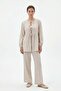 Women's Striped Tie-Detail Blouse and Pants Set