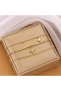 Gold Women's Elegant 3-Piece Bracelet Set with Heart and Star Charm Detail