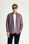 Long Sleeve Regular Fit Plaid Sports Cotton Easy-Iron Shirt - 2
