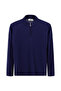 Half Turtleneck Regular Fit Zippered Patterned Cotton Knitwear Sweater - 2