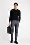 7 Drop Slim Fit Slim Fit Lycra Pleated Classic Fabric Trousers