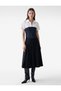 Slim Fit Short Sleeve Shirt with Corset Detail and Two Different Fabric Types
