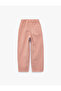 Cotton Loose Fit Barrel Denim Trousers with Elastic Waist - 4