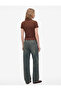 Modal Fabric Buttoned Short Sleeve Draped Polo Collar T-Shirt - 3