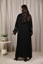 Classic Buttoned Abaya with Sparkling Crystal Detail by - 5
