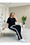 Women's Crew Neck Short Sleeve Two Yarn Viscose Blouse Pants Bottom Top Double Set - 2