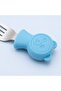 304 Steel Panda Baby Spoon Fork Set with Silicone Handle Bpa Free Ergonomic Non-Slip Blue - 6