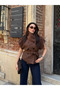 Brown Livorno Epaulet Belted Vest - 504326 - 5
