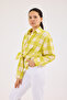 Women's Lemon Yellow Plaid Shirt Regular Fit - 8